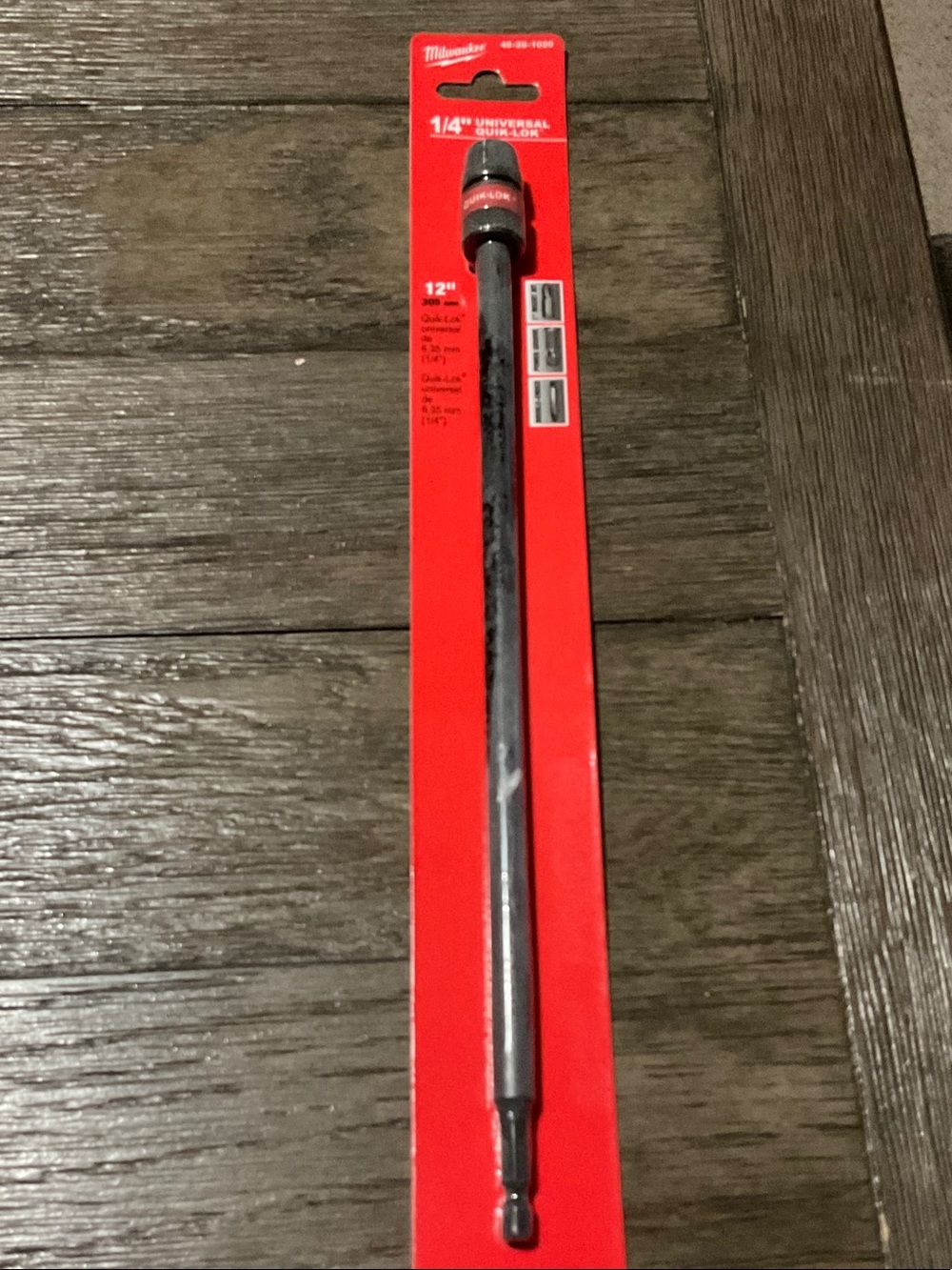 12 in long 1/4" Universal Quick-Lok Extension - Red